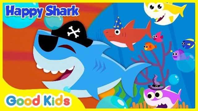 Four happy sharks