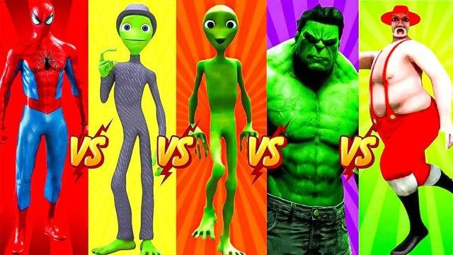 Green Alien Dance VS Girl Dance"